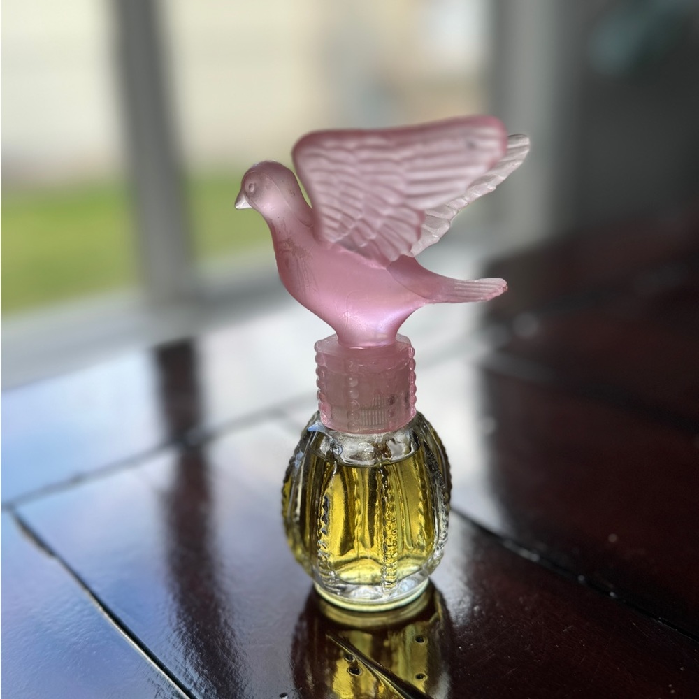 Vintage Delager Royal Dove Pink Bird Perfume Bottle